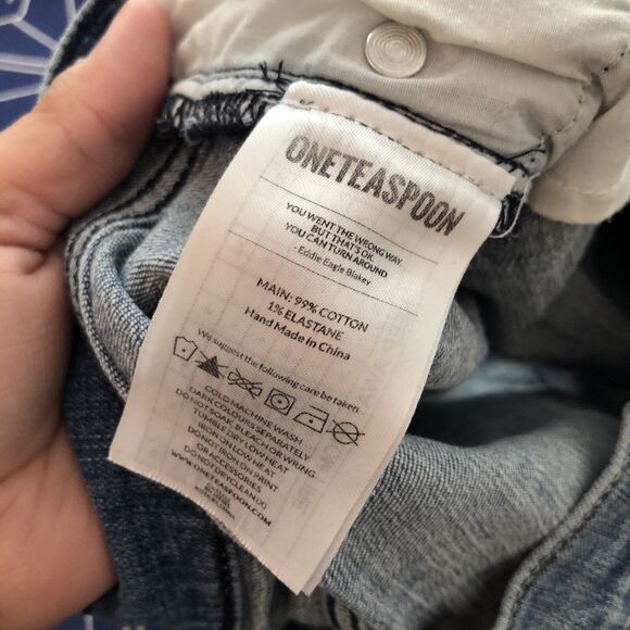 ONE TEASPOON Bandit Distressed Cut Off Jean Shorts Size 26 - Picture 10 of 14